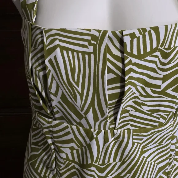 Perceptions Sleeveless Abstract Print Midi Dress Lime & White Size 18 - Picture 7 of 14